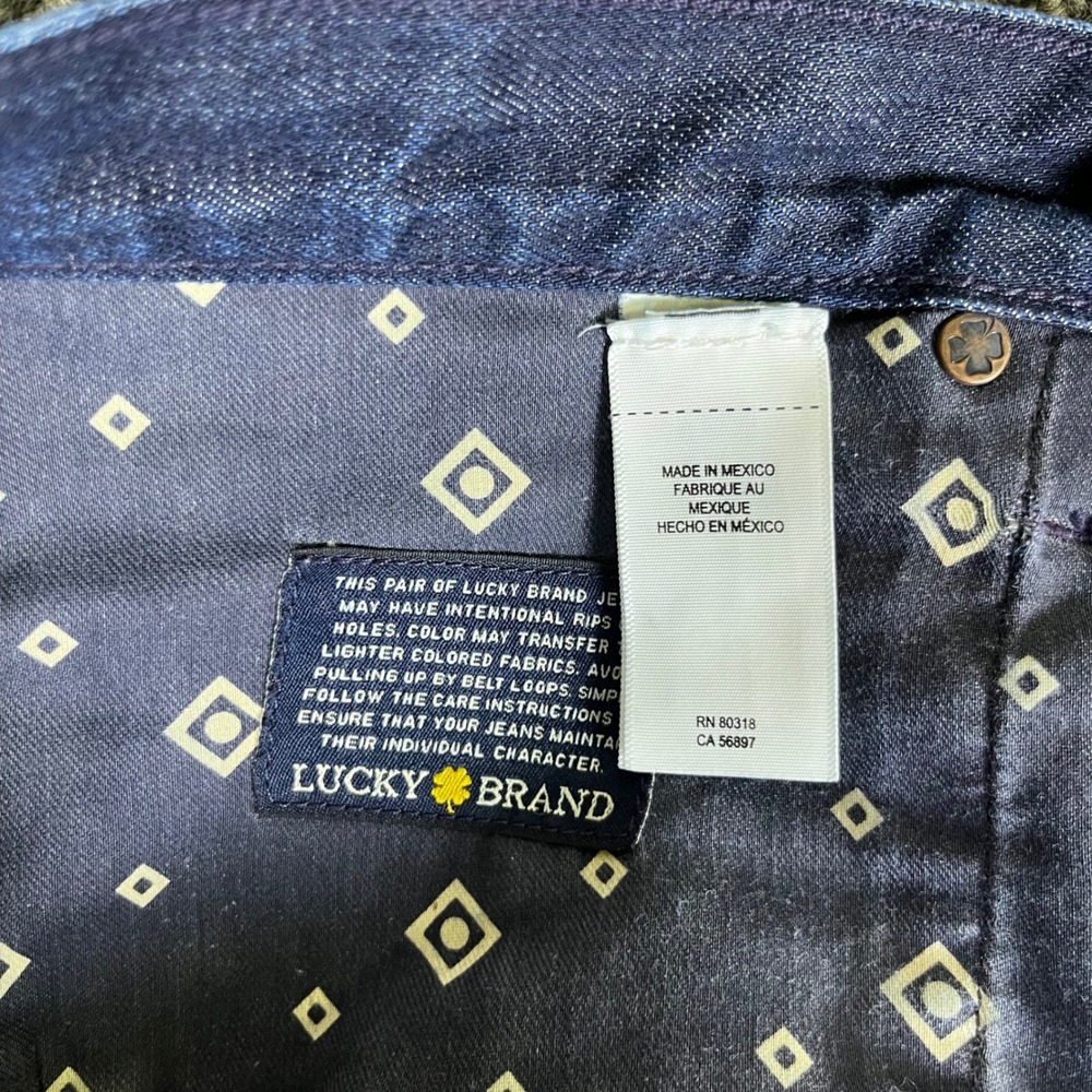 Lucky Brand 121 Heritage Slim Jeans Mens 32x32 Dark Indigo Denim Button Fly - Picture 7 of 14